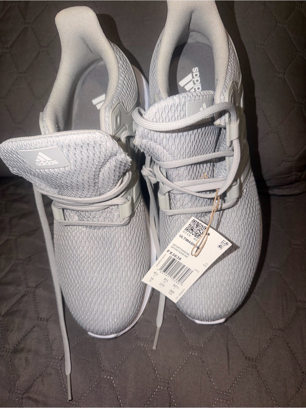 adidas Kids Mesh Lace-Up Sneakers - Light Gray